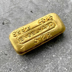 Engelhard 100.37 gram Gold Poured Bar .9999 - Pour Lines - 3.218 oz -Off weight