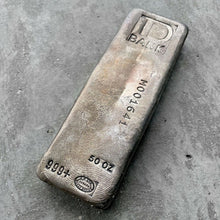 Load image into Gallery viewer, Vintage Johnson Matthey 50 oz .999 Silver Poured Bar TD Bank - Pretty Pour Lines
