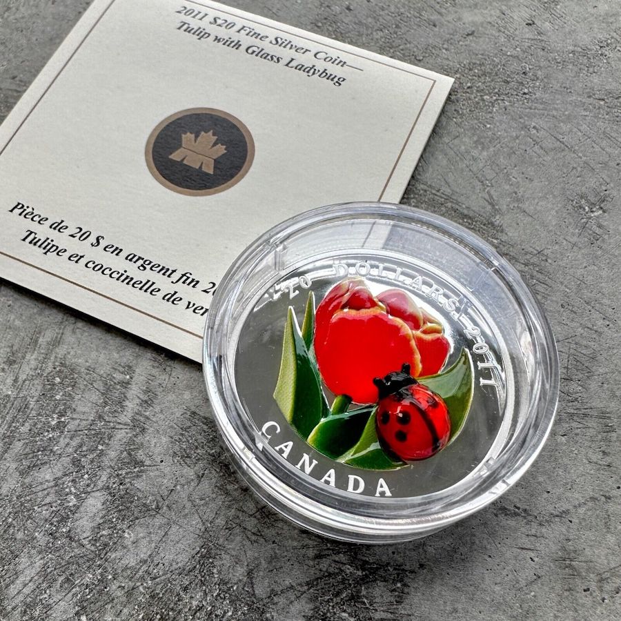 2011 Canada Venetian Glass Lady Bug - Box + COA - Tulip and Ladybug