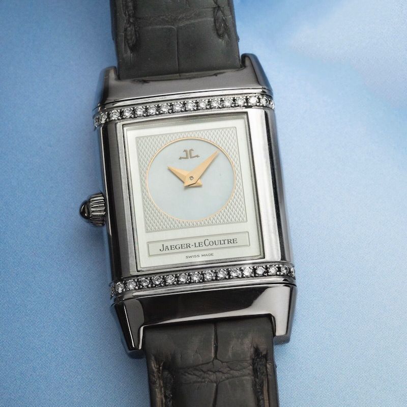 Ladies 21mm Jaeger Lecoutlre Duetto Reverso Mother of Pearl – Factory Diamonds
