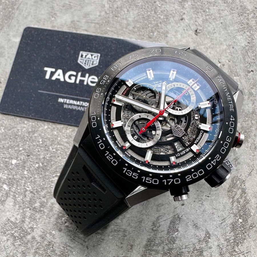 45mm TAG Heuer Carrera Calibre Heuer 01 CAR2A1Z - Skeleton dial