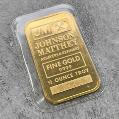 Vintage Johnson Matthey 1/2 oz Gold Bar .9999 1/2oz - Sealed
