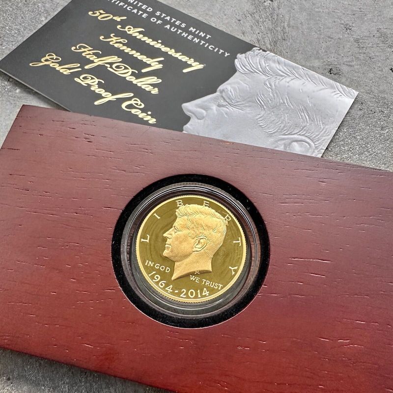 1964 - 2014 W Kennedy Half Dollar Proof Gold - Box + COA