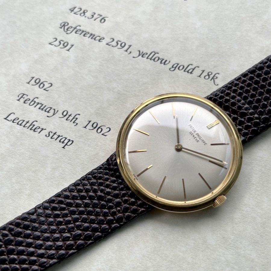 1962 Patek Philippe Calatrava 18k Yellow Gold Mens 2591 - Extracts - Unpolished