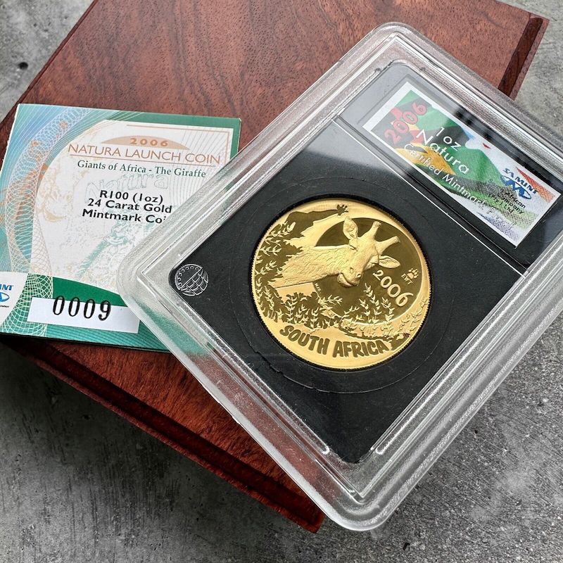 2006 South Africa Gold Coin Proof 1 oz 100 Rand - Natura Giraffe - Rare EWT Mint