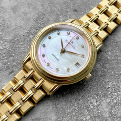 Ladies Blancpain Villeret Automatic 18K Yellow Gold Mother of Pearl Diamond Dial