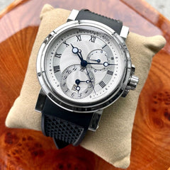 Unworn 42mm Breguet Dual Time Marine Stainless Steel 5857ST 12 5ZU Box + Papers