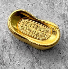 Load image into Gallery viewer, Vintage Half 1/2 Tael Gold Ingot Boat Sycee Bar 18.8 Grams .9999 China Hong Kong
