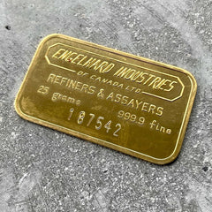 Engelhard Industries of Canada 25 Gram Gold Bar Struck .9999+