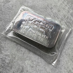 Vintage Engelhard 5 oz .999 Silver - Nice Toning