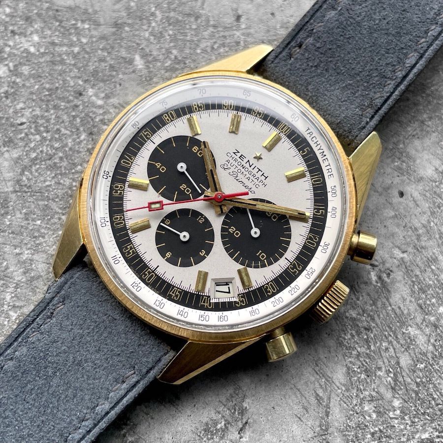 Vintage Zenith El Primero G381 18k Yellow Gold Mens - Unpolished