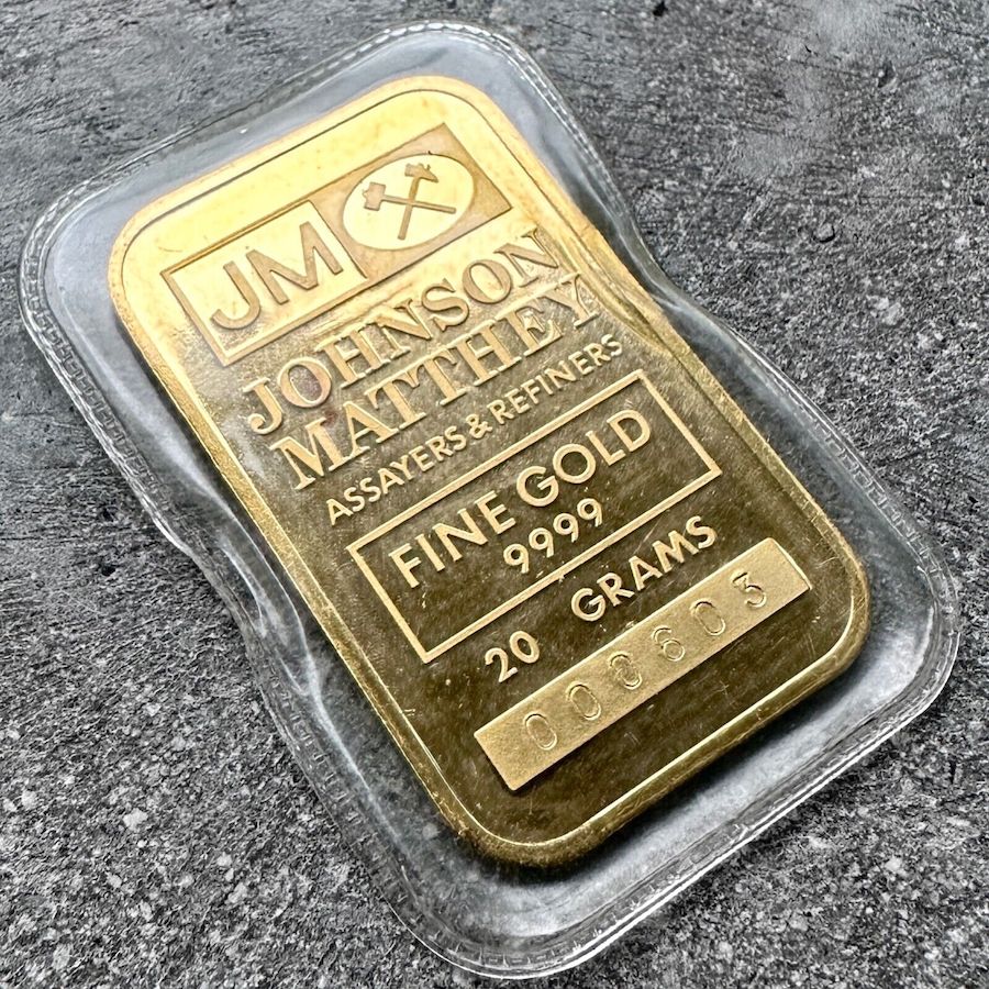 Vintage 20 gram Johnson Matthey Gold Bar .9999 - TD Bank Bar Toronto Dominion