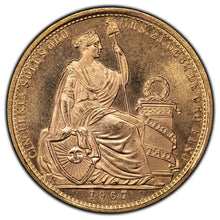 Load image into Gallery viewer, 1967 Peru 50 Fifty Soles Gold Coin
