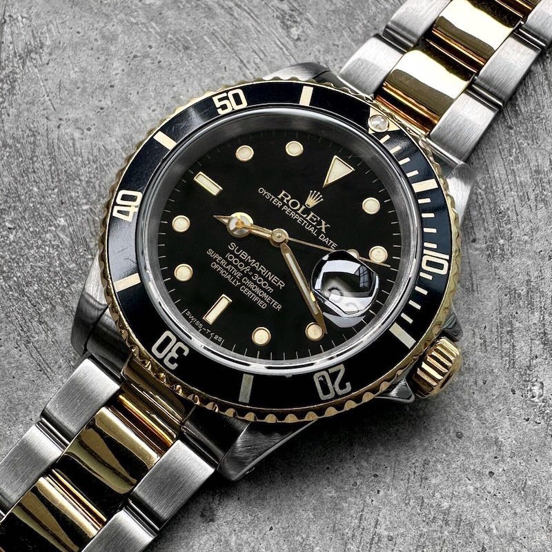 1990 Rolex Submariner Two Tone Gold and Stainless 16613 black Dial - Serviced