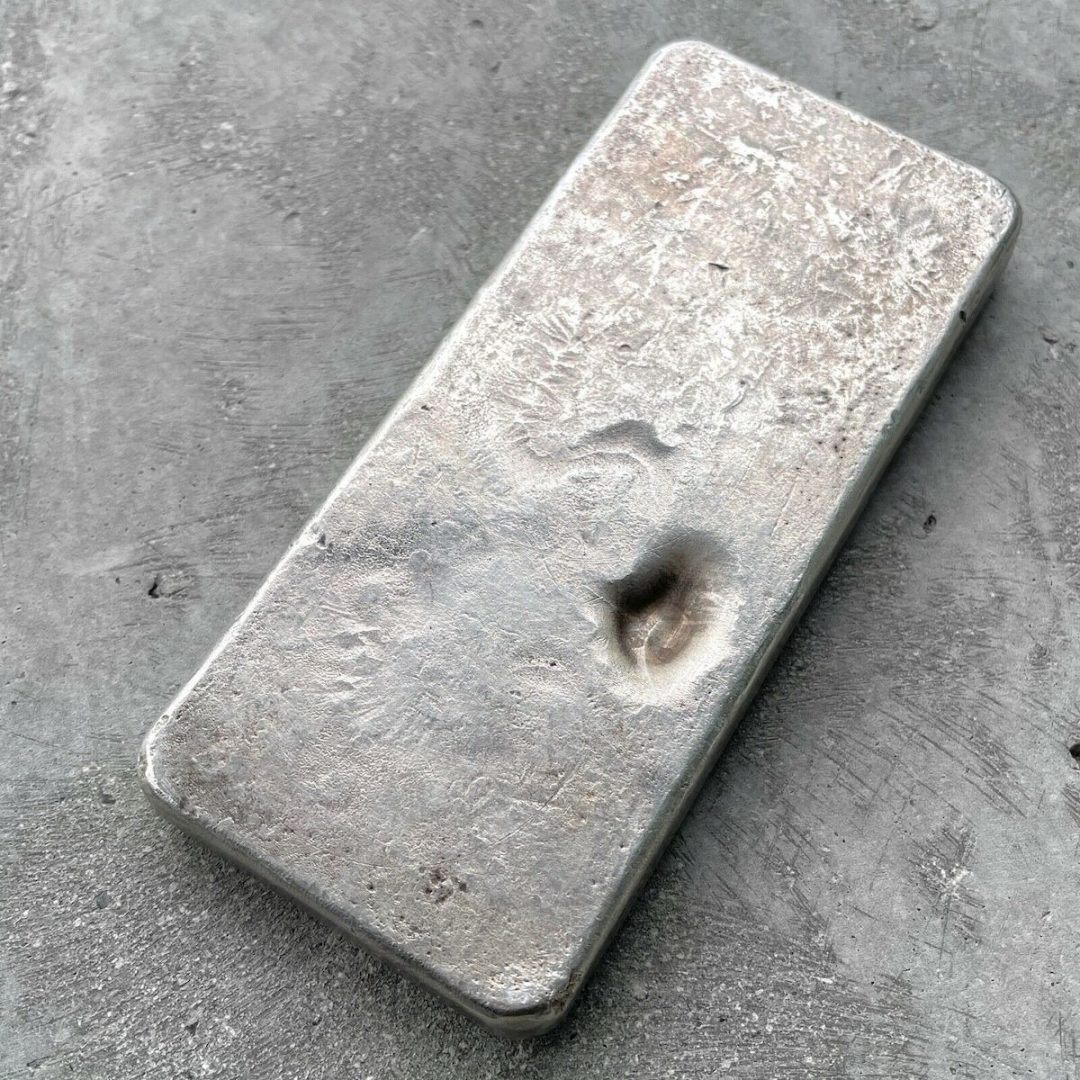 Johnson Matthey 20 oz .999 Silver Poured Bar - F Serial number