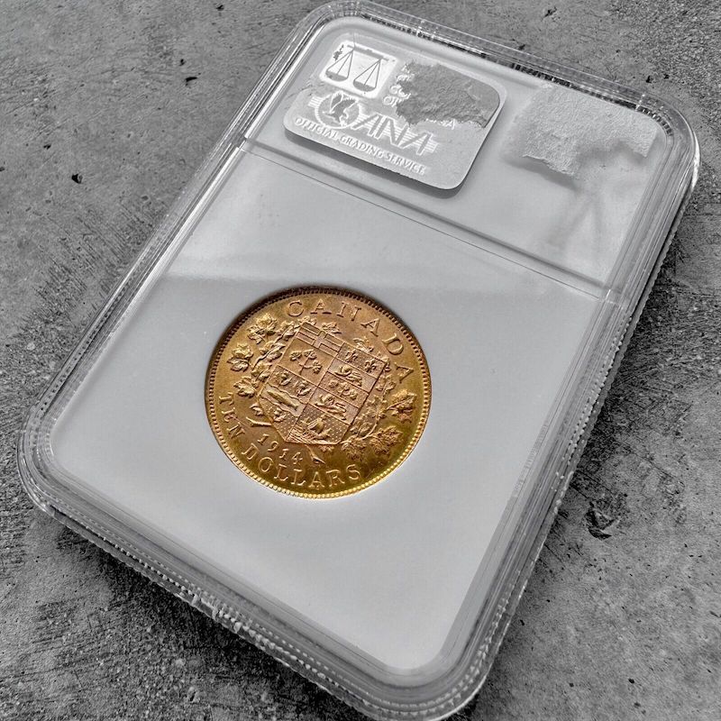 1914 Canada 10 Dollar Gold Coin Bank of Canada Gold Reserve - NGC MS 64