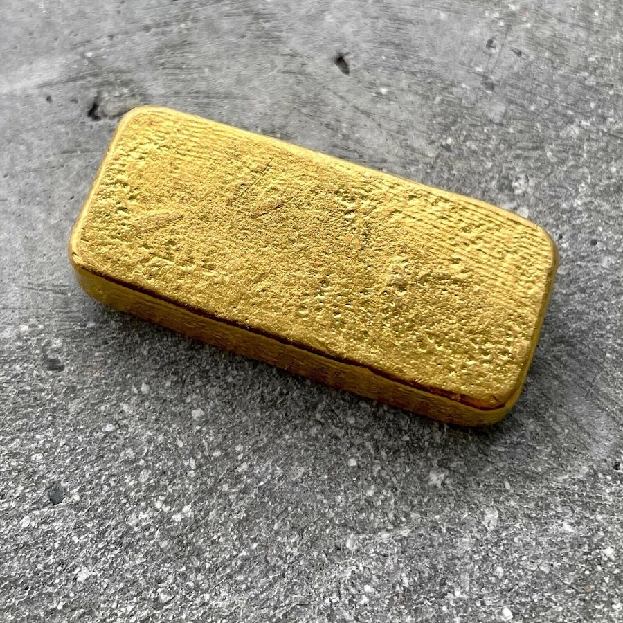 Engelhard 100.37 gram Gold Poured Bar .9999 - Pour Lines - 3.218 oz -Off weight