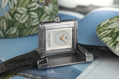 Ladies 21mm Jaeger Lecoutlre Duetto Reverso Mother of Pearl – Factory Diamonds