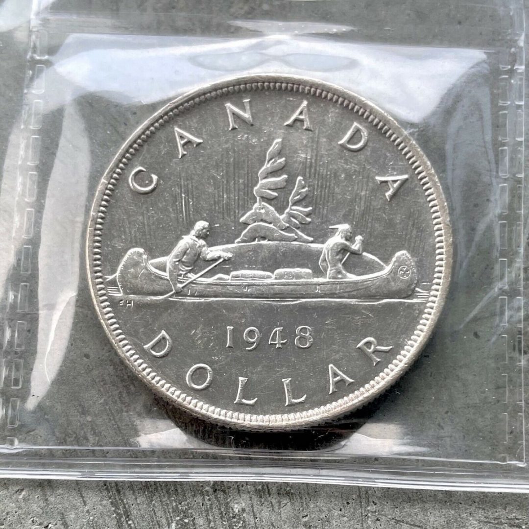 1948 Canada 1 Dollar Silver Coin One Dollar ICCS Unc 60 - Uncirculated Key Date