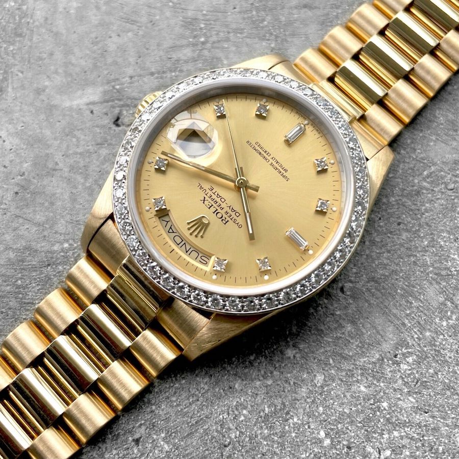 1987 Rolex 36mm President 18038 - Diamond Dial and Bezel