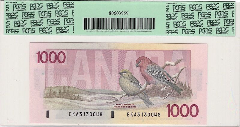 1988 Bank of Canada $1000 BC-61b PCGS Choice New 67PPQ