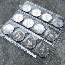 Load image into Gallery viewer, 12 x 1 oz Johnson Matthey .999 Silver Eaton round – Full Set Zodiac
