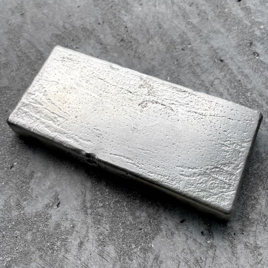 Vintage 20 oz .999 Silver Engelhard Poured bar - Attractive pour lines