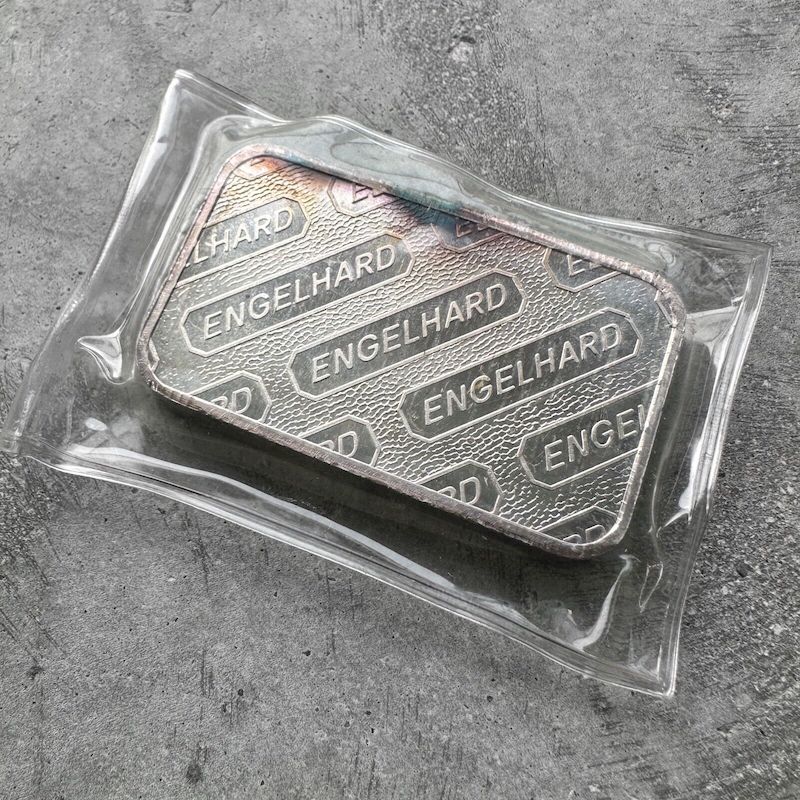 Vintage Engelhard 5 oz .999 Silver - Nice Toning