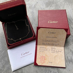 Authentic Cartier Diamants Légers Yellow gold 0.18ct Diamond Necklace -With Cert