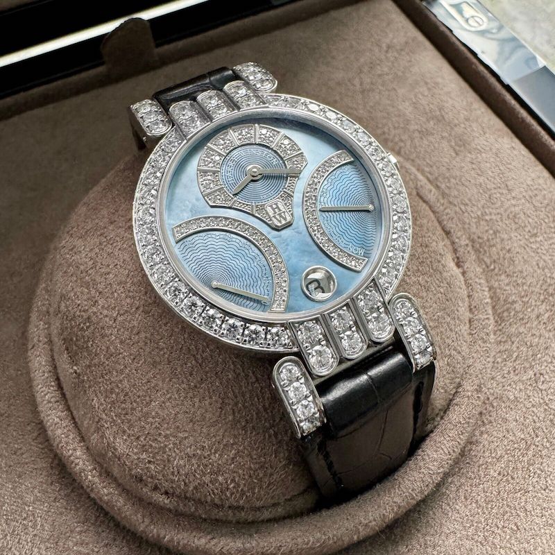 Harry Winston Premier Excenter Retrogrades Automatic Diamond Blue Dial