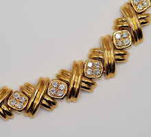 Load image into Gallery viewer, Heavy vintage solid 18K gold 1.50 carat natural diamond necklace (105.7 grams)
