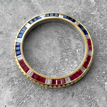 Load image into Gallery viewer, Custom Rolex GMT Master II 116718 Yellow Gold Bezel 116713 - Diamond Sapphire
