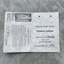 Load image into Gallery viewer, 1622 Atocha Sunken Treasure coin in bezel with Certificate
