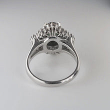 Load image into Gallery viewer, Platinum 0.54ct Natural Baguette Diamond and Jade cocktail Ring $7200 Appraisal
