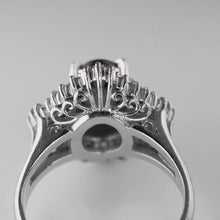 Load image into Gallery viewer, Platinum 0.54ct Natural Baguette Diamond and Jade cocktail Ring $7200 Appraisal
