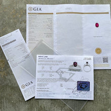 Load image into Gallery viewer, GIA Certified Natural 1.56 Red Ruby Untreated Oval set in White Gold Ring
