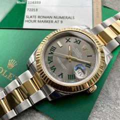 2016 Rolex 41 mm Datejust 116333 Two Tone Gold Box + Paper Warranty - Wimbledon
