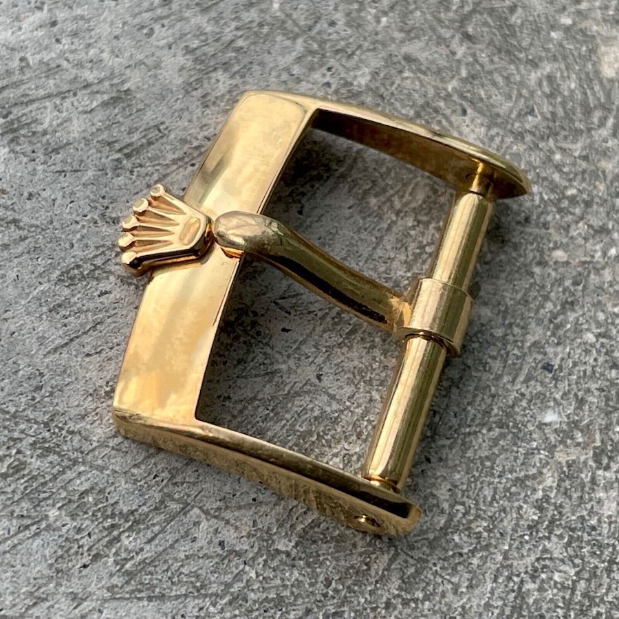 1980s Vintage Rolex Solid 18K Yellow Gold Buckle Clasp 16 mm