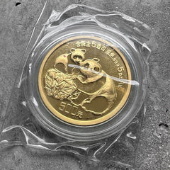 1987 Gold Panda 5 oz Gold .999+ Fine 500 Yuan Sealed