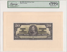 Load image into Gallery viewer, 1937 $20 Bank of Canada Face + Back Proof BC-25FP Legacy Gem 67PPQ / 68PPQ
