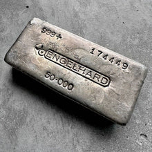 Load image into Gallery viewer, Vintage 50 oz .999 Silver Engelhard Poured bar - Attractive
