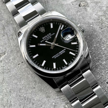 Load image into Gallery viewer, 2016 Rolex Oyster Perpetual Date 34mm Black Dial Stainless 115200 Box + Papers
