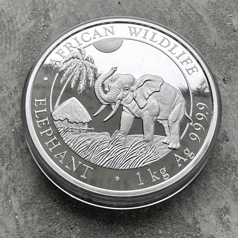 2017 Elephant Somalia Kilo Proof coin 32.15 oz .999 Silver