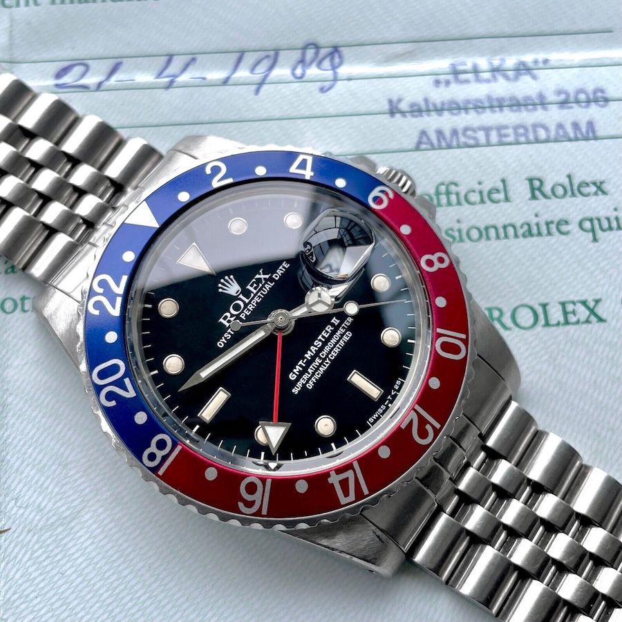 1985 Rolex GMT Master 16750 Stainless Steel Jubilee - Box Papers + Receipt