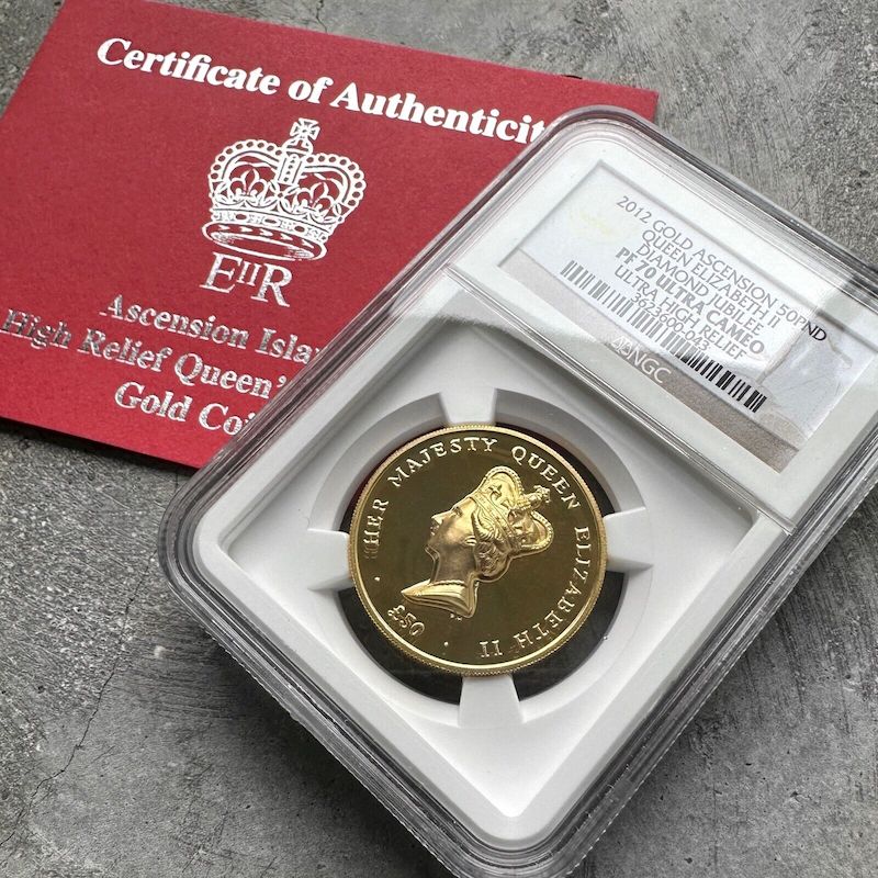 2012 Queen Elizabeth Diamond Jubilee 1 oz Gold .9999+ NGC 70 Ultra High Relief