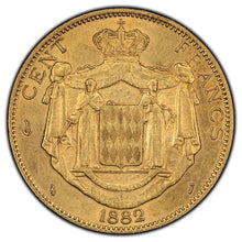 Load image into Gallery viewer, 1882 A Monaco 100 Francs Gold Coin
