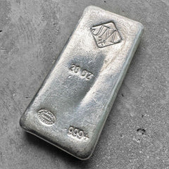 Vintage 20 oz .999 Silver Johnson Matthey Poured bar