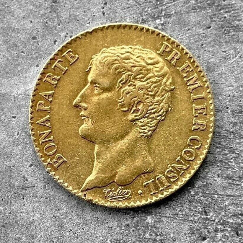 1803 France Napoleon Gold 20 Francs Coin - AN 12 - Paris Mint Year 12