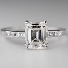 Load image into Gallery viewer, 1.71 ct Natural Emerald Cut Diamond Solitaire Engagement Ring Platinum VS2 H
