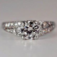 Load image into Gallery viewer, Antique platinum 1.22 CT natural transitional cut Birks - Ryrie Diamond ring
